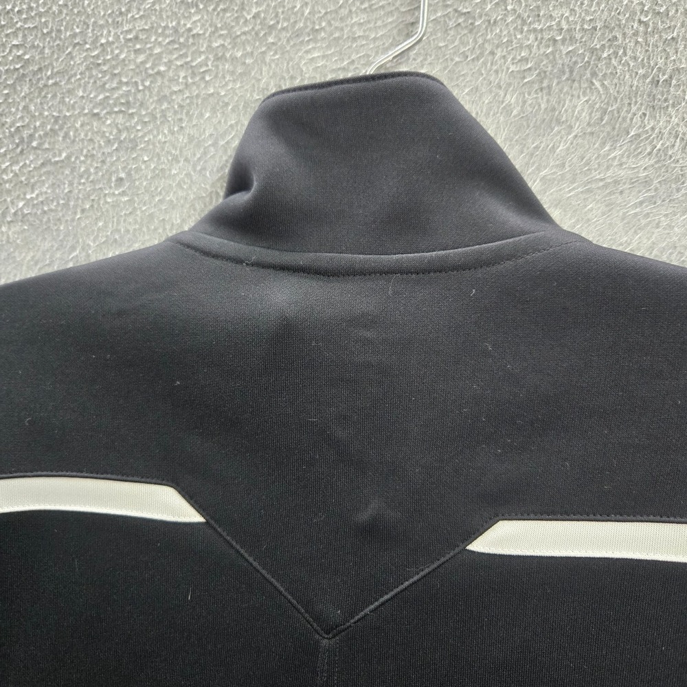 Nike Women Jacket Large Black Track Logo Swoosh Embroidered Pockets‎ Full Zip - Picture 10 of 12